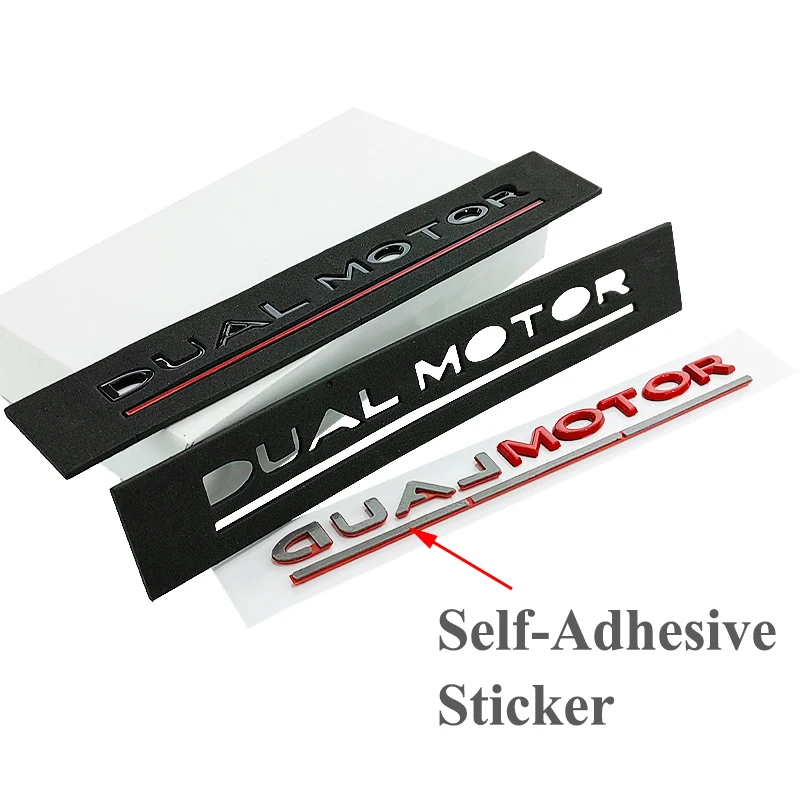 3d ABS Chrome Black Logo DUAL MOTOR Emblem Letters decalcomania Car Trunk Badge per modello 3 Y S X Dual Motor Sticker accessori