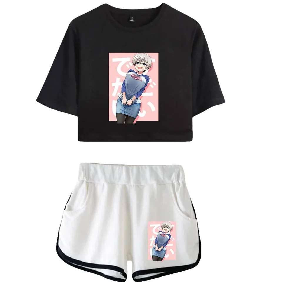 Uzaki-Chan Wants Out to Out! Women's short sleeve t-shirt and shorts sets, summer youth vitality, 2 pieces, new, 2024