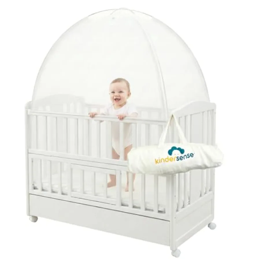

KinderSense® - Baby Safety Crib Tent - Premium Toddler Crib Topper to Keep Baby from Climbing Out - See Through Mesh Crib Net -