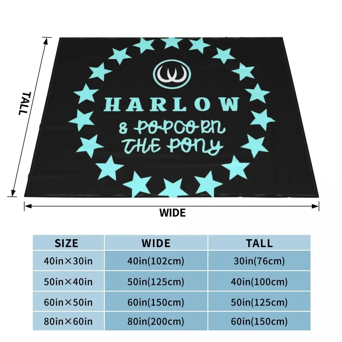 Harlow And Popcorn Merch Popcorn The Pony Throw Blanket Personalized Gift Summer Blankets Sofas Of Decoration Hair Blankets