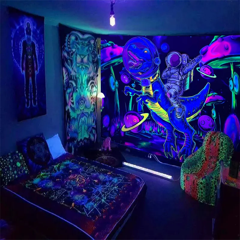 VIKAMA Astronaut Tapestry Inspired Nebulae Gradient Spaceman Gaming Room Music Festival Decoration Waterproof Room Decoration