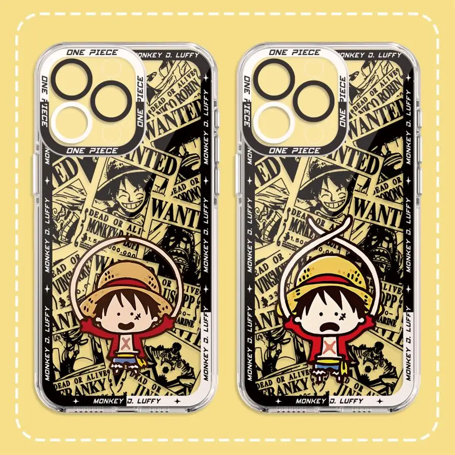 

One Piece Luffy Cartoon Soft Phone Cover Case for iPhone 16 15 14 Plus 17 Air 7 8 12 Mini 16e 13 12 11 Pro MAX XR