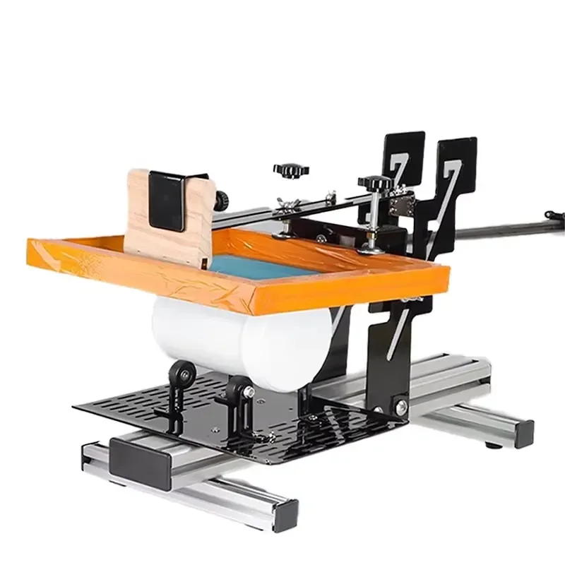 Manual Curved Screen Printing Machine for Cylindrical Objects（Bottles/Tumblers）Adjustable for Φ1.3-27CM Curved Screen Printer