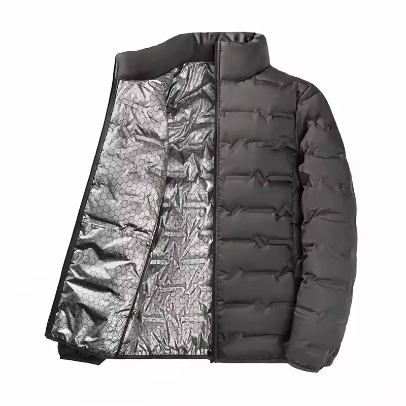 Down Jacket Men Solid Windproof Pleated Down Jackets Stand Collar Classical Warm Winter Jackets Male