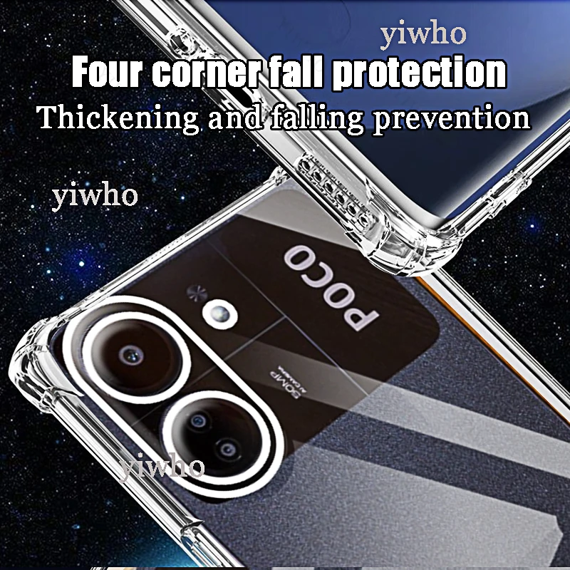 Shockproof Transparent Cases for Xiaomi Poco C65 Air Buffer Anti Drop Phone Bumper Poxo C55 C51 C50 C40 C41 C30 C3 Back Cover