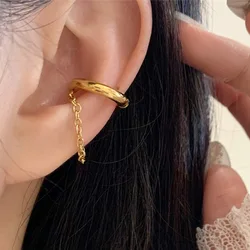 Stainless steel Punk Ear Clip Long Tassel Chain Earrings for Women Ear Cuff No Piercing Earring Ear Line Fashion Jewelry Gift