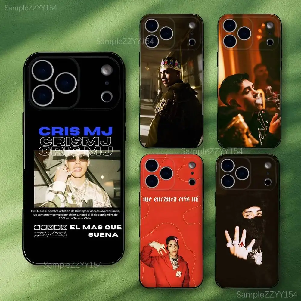 

Cris MJ Singer Phone Case For iPhone 17,16,15,14,13,12,Pro,Max,Plus,E,SE4,Air,Mini Black Soft Funda