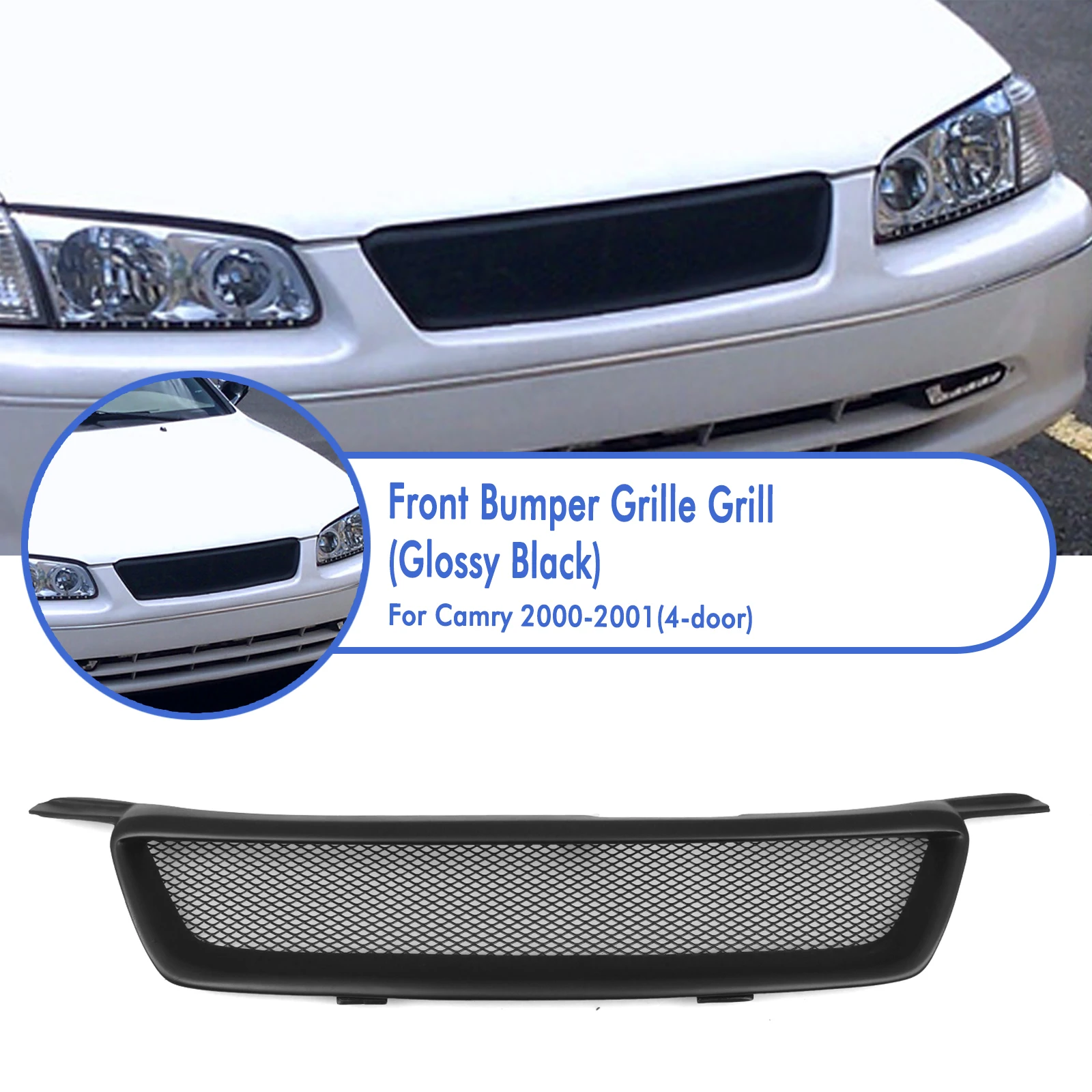 

Car Front Bumper Replacement Upper Grille Grill Mesh For Toyota Camry 4 Door 2000-2001 Sport