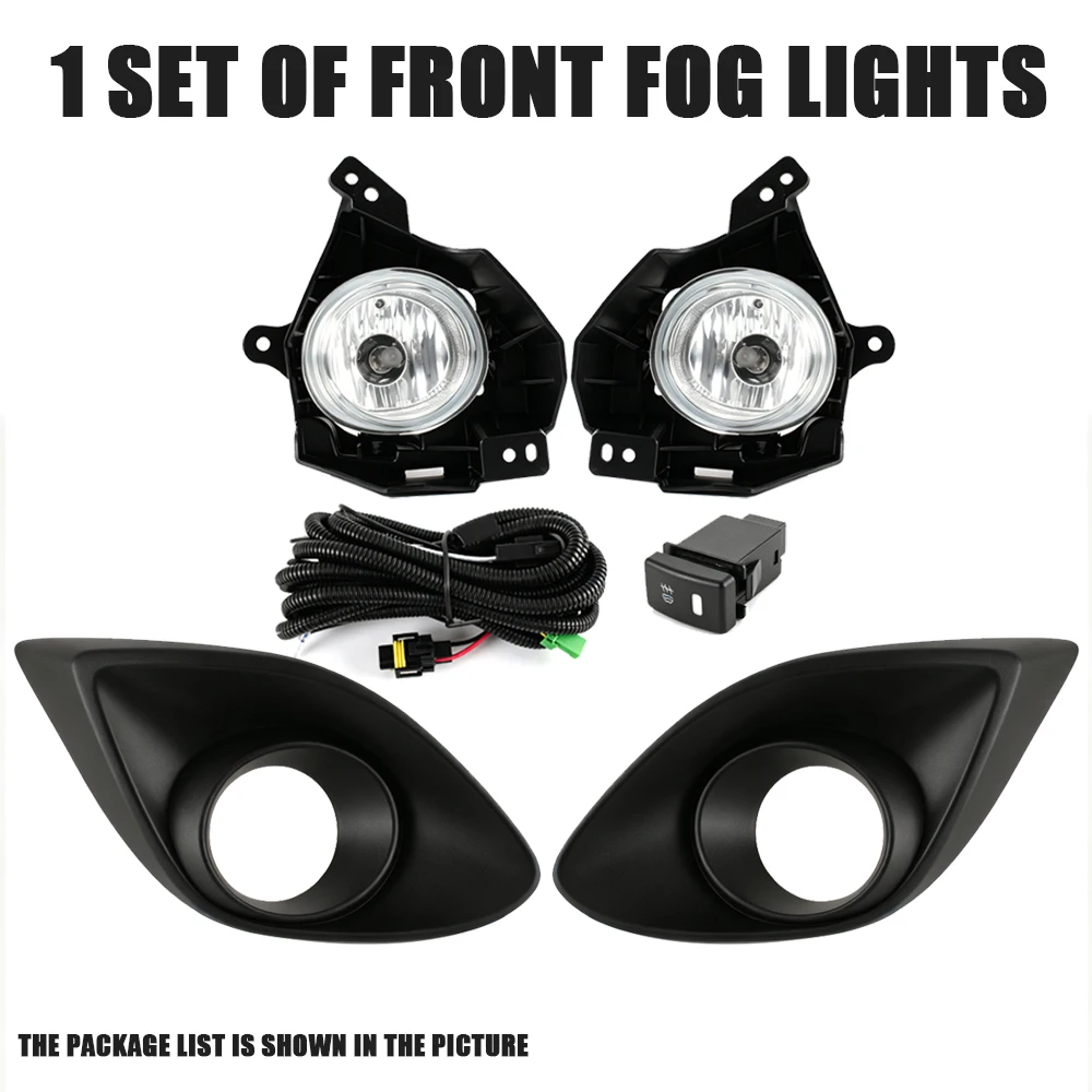 For Mazda 2 Demio 2010 2011 2012 2013 2014 USA Version Bumper FogLights Driving Lamps w/Switch and Kits Pair Set Left+Right
