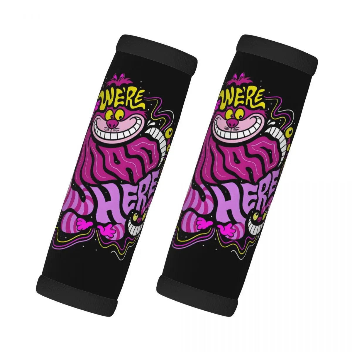 

Custom Cheshire Cat 2 Pcs Luggage Handle Wrap Soft Grip Handle Cover Comfortable Neoprene Suitcase Identifier Travel