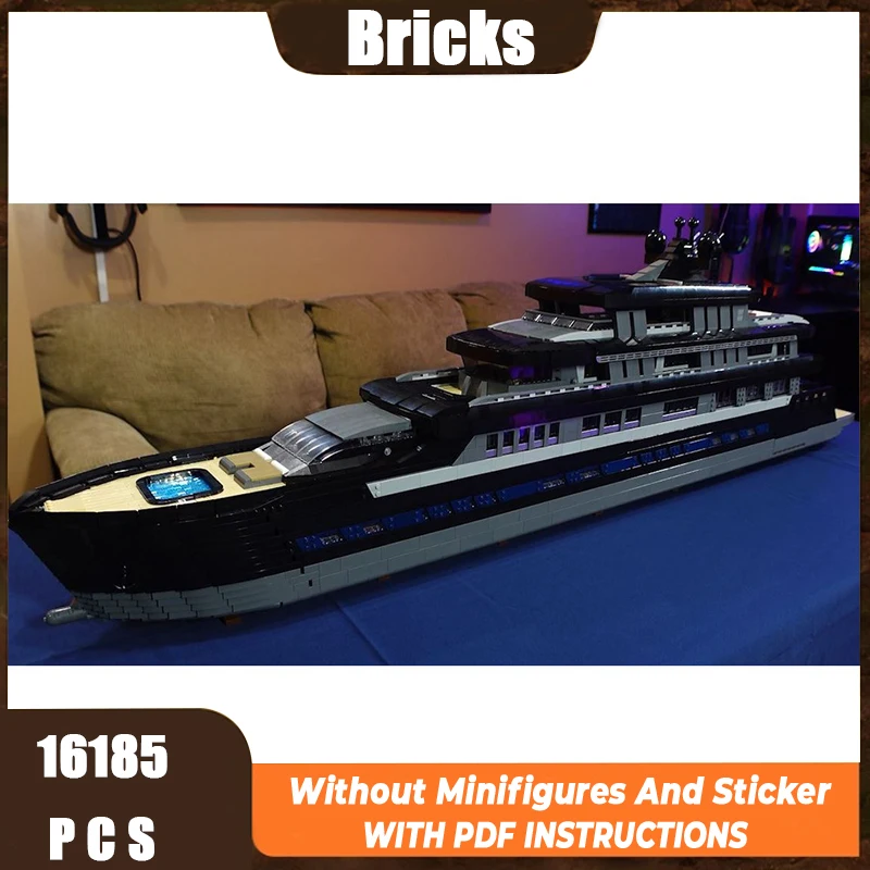 Nuovo prodotto squisito MOC Building Block Modello Grande yacht di lusso Tecnologia Giocattolo modulare per bambini Regalo Set di assemblaggio fai-da-te
