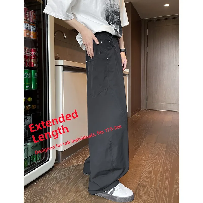 

Широкие брюки из ледяного шелка расширенного размера, мужские летние тонкие повседневные брюки больших размеров для высоких подростков и молодежи