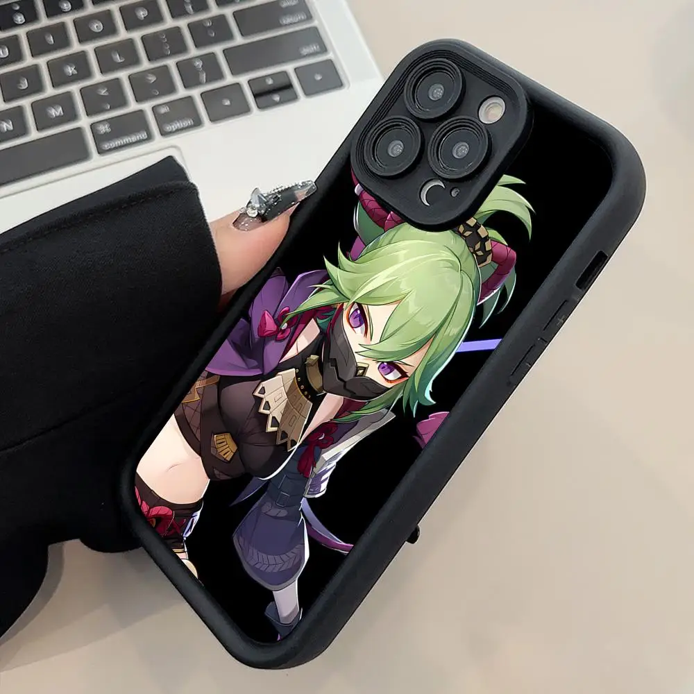 

Чехол для телефона Game GI Kuki Shinobu для iPhone 17 16 15 14 13 12 11 Air Pro Max Plus, утолщенный, из ТПУ, разноцветный, красивый