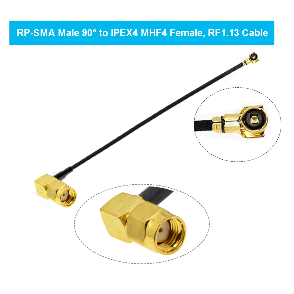 2PCS/lot 4 to SMA Pigtail RP-SMA/ SMA Male to U.fl 4 4 Female Jack WIFI Antenna Extension Jumper RF1.13 Cable Adapter