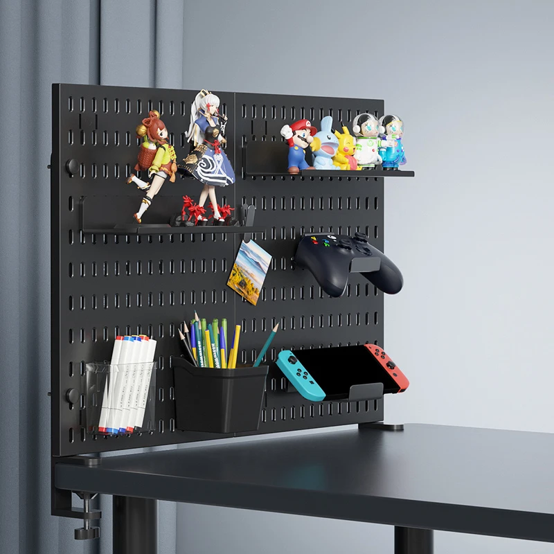 Standing Clip‑On Office Pegboard Organizer – No‑Drill Desktop Storage Rack