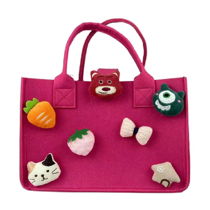 

Netizen Cartoon Felt Tote Bag for Baby's Full Moon and Centenary Banquet Companion Gift Bags Large Capacity Shopping Handbags