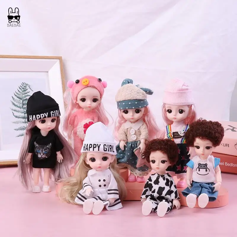 16/17cm Doll With Clothes Dress 13 Joints Daily Casual Accessories Toys For Girls Gifts