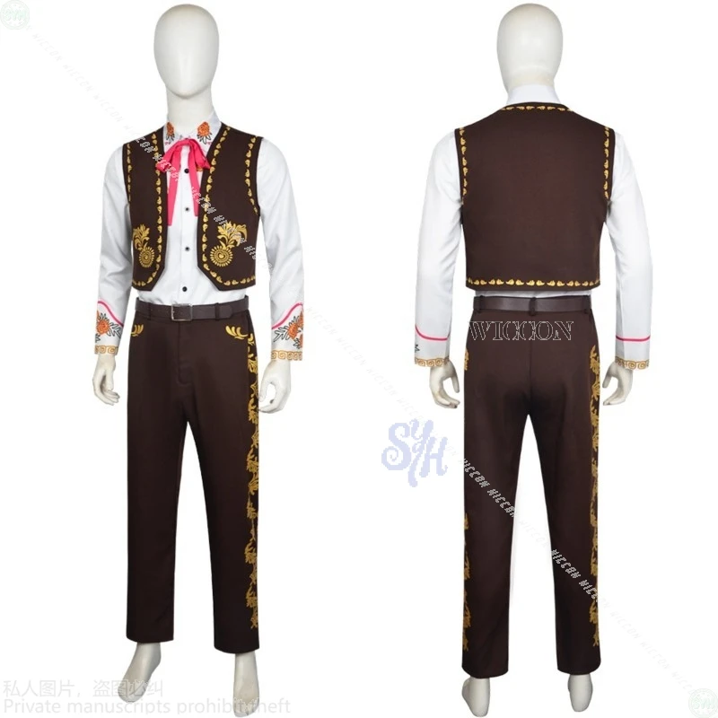 2025 حفلة الهالوين الحدث الأزياء التقليدية تأثيري أنيمي الميت القطيفة زهرة نمط الرجعية سترة جينز موحدة قميص السراويل #5