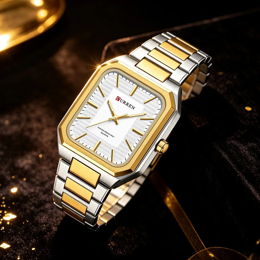 Men's Vintage Rectangle Dial Quartz Watch