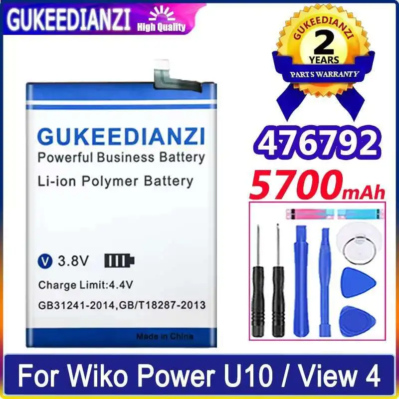 

476792 Stable Mobile Phone Battery Long-Lasting For Wiko Power U10 View 4 5700Mah