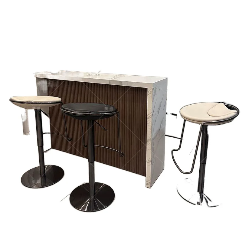 

Italian, minimalist, light luxury bar chair, rotatable lift, stainless steel