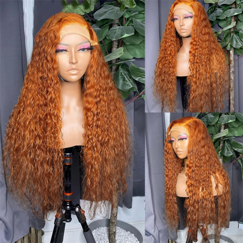 

Orange Glueless 26" 180 Density Soft Long Natural Kinky Curly Lace Front Wig For Black Women Baby Hair Preplucked Daily