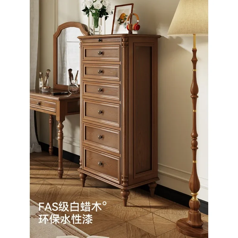 American solid wood chest cabinet, living room against the wall cabinet, locker, bedroom seven chest cabinet, home storage cabin
