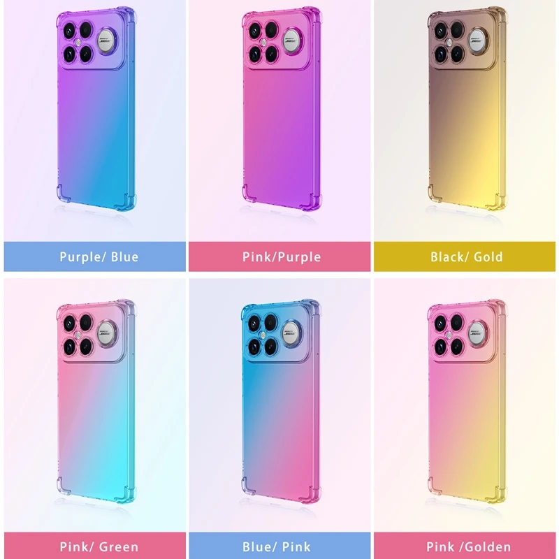 Vier-corns Stoßfest Gradient TPU Fall für Xiaomi Poco F8 Ultra Pro Klare Schutzhülle Shell Fundas Coque