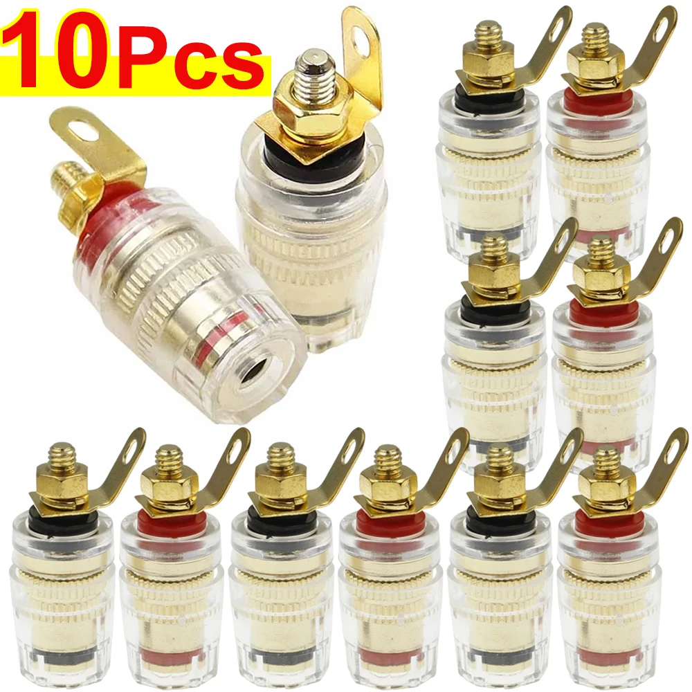 Banana Plug Connector Audio Jack Socket 4mm Binding Post For Amplifier Speaker Terminal Board Gold Plated Consumer Electronics