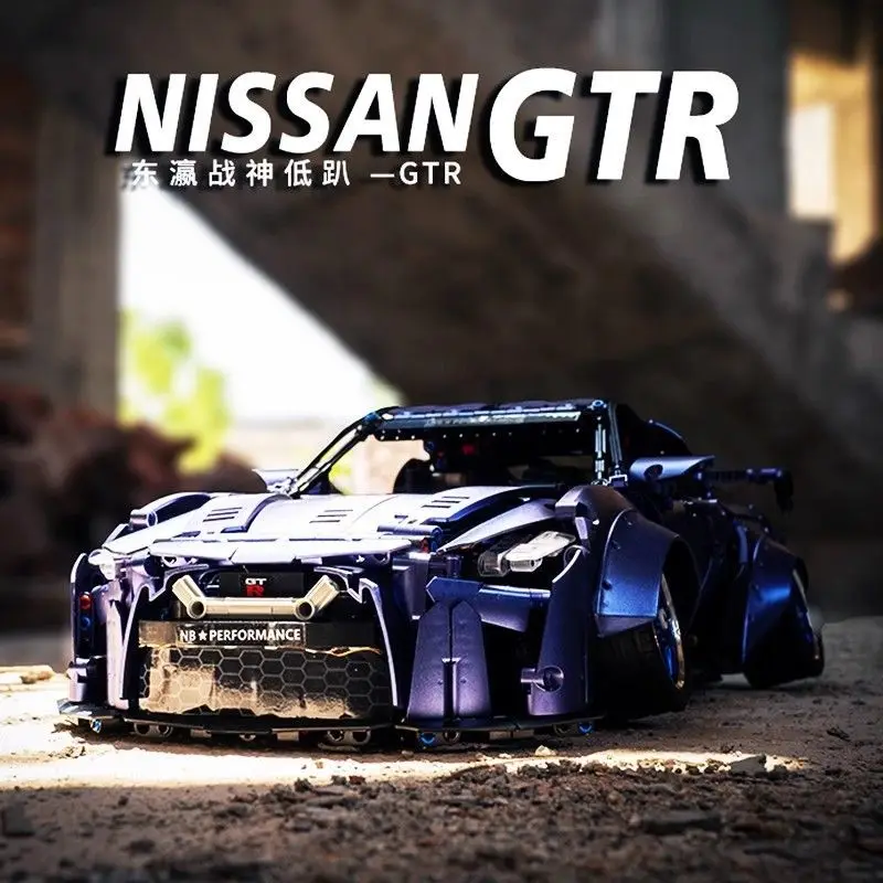 

KBox10221Japanese God of War NissanGTRWide-body Sports Car Chinese Building Blocks1:10Model Toy
