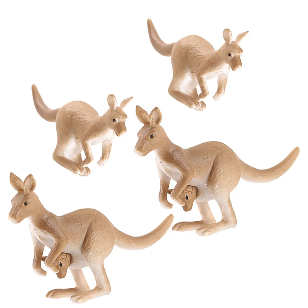 

4Pcs Miniature Kangaroo Ornament PVC Micro Landscape Decor Small Kangaroo Statue for Bonsai Desk Table Cabinet Garden Decoration