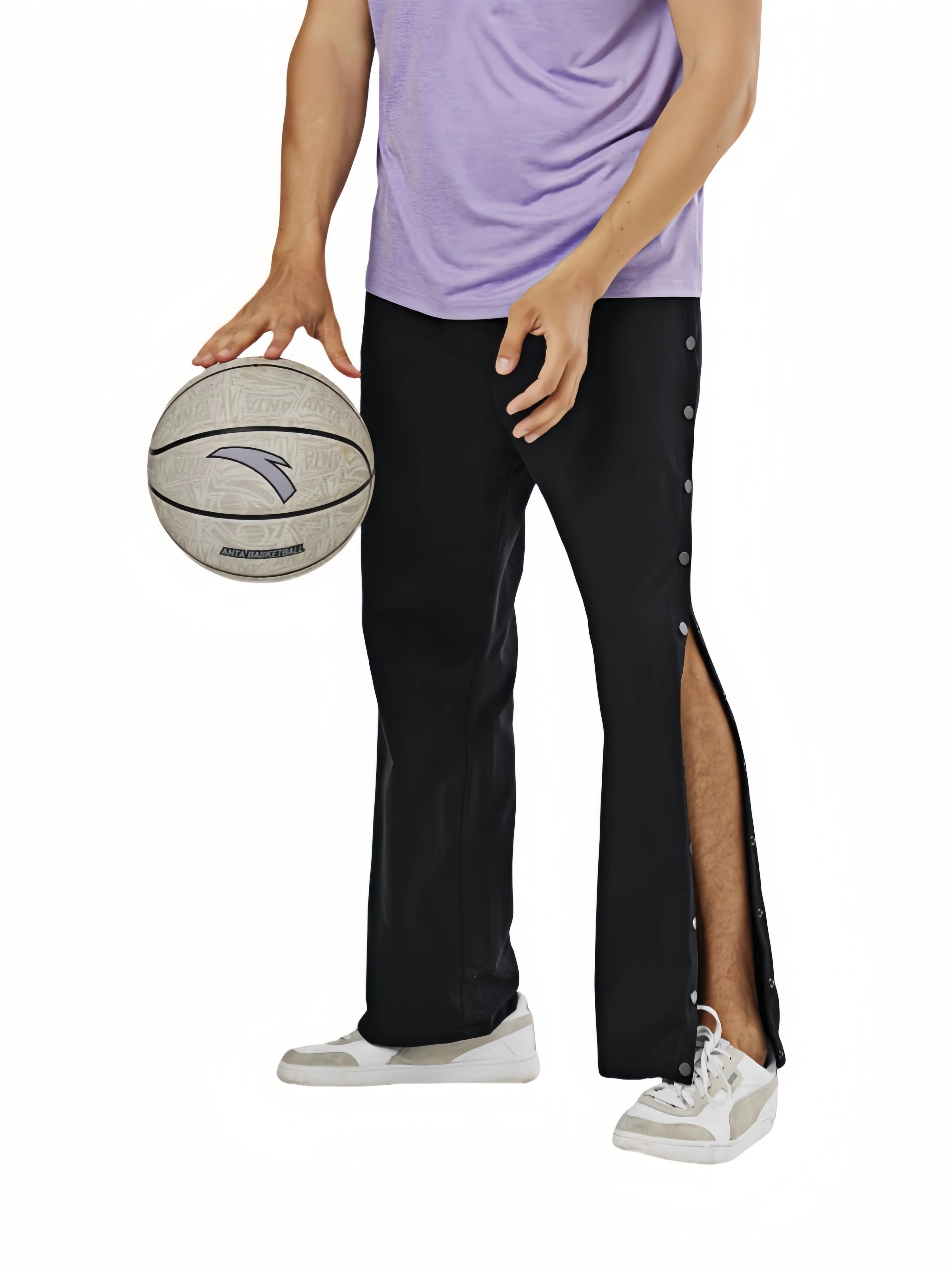 سروال انتعاش للجنسين مع أزرار كبس جانبية كاملة وخصر قابل للتعديل - ملابس ما بعد الجراحة للتنقل اليومي والراحة