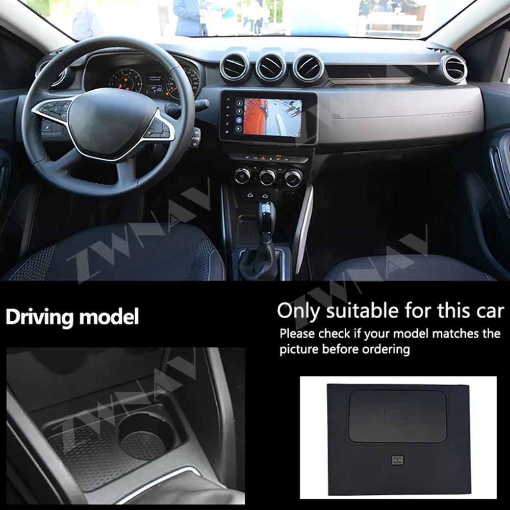 For Renault Duster 2017-2023 Models Center Console Charging Pad Car Smart Accessory Moudle Intelligent wireless charger