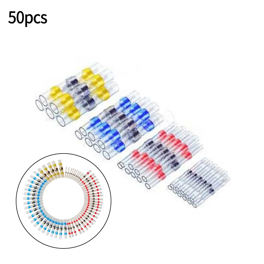 Connector Sleeve Terminal Car Marine Automotive PE Seal Sleeve Waterproof 50 Pcs Heat Shrink Butt For Soldered Top Sale