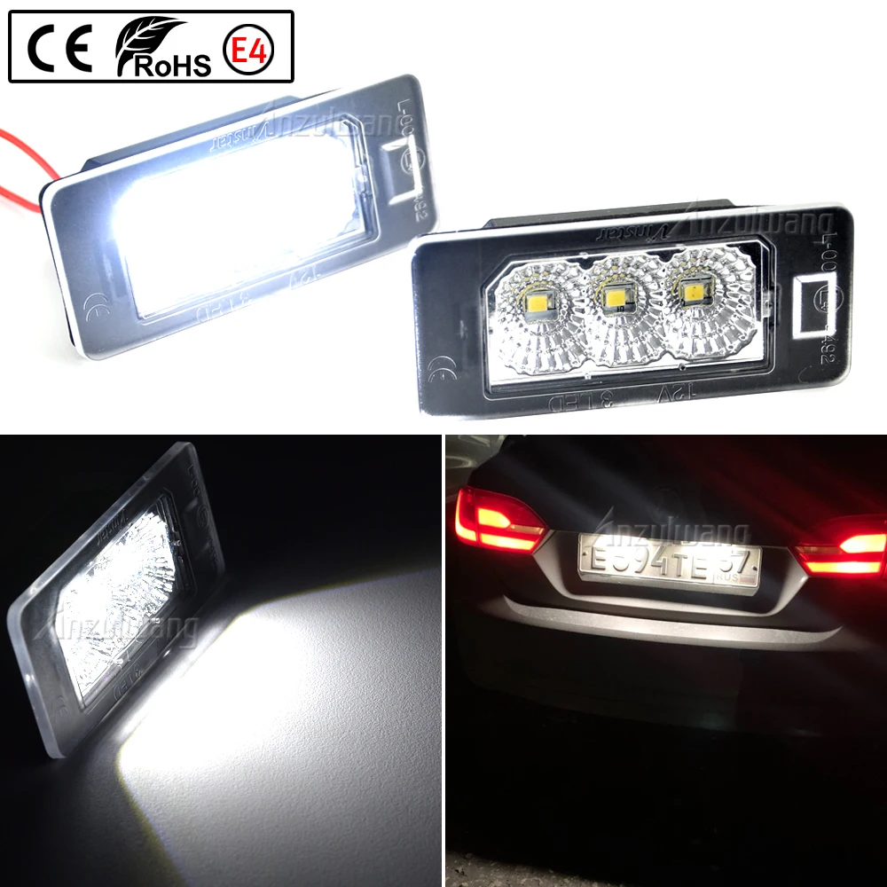 

2PCS LED License Number Plate Light Lamp For VW Golf Mk6 Mk7 Plus Passat B6 B7 Jetta MK6 Polo Touareg Mk2 Tiguan Touran Sharan