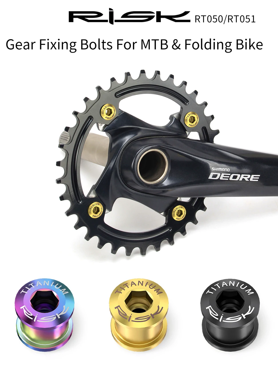 AliExpress RISK Risk 6.5mm Chainwheel Screw Titanium Alloy Chainring Bolts Bicycle Chain Wheel Lock Screw Gear Fixing Bolts for XT Accessories