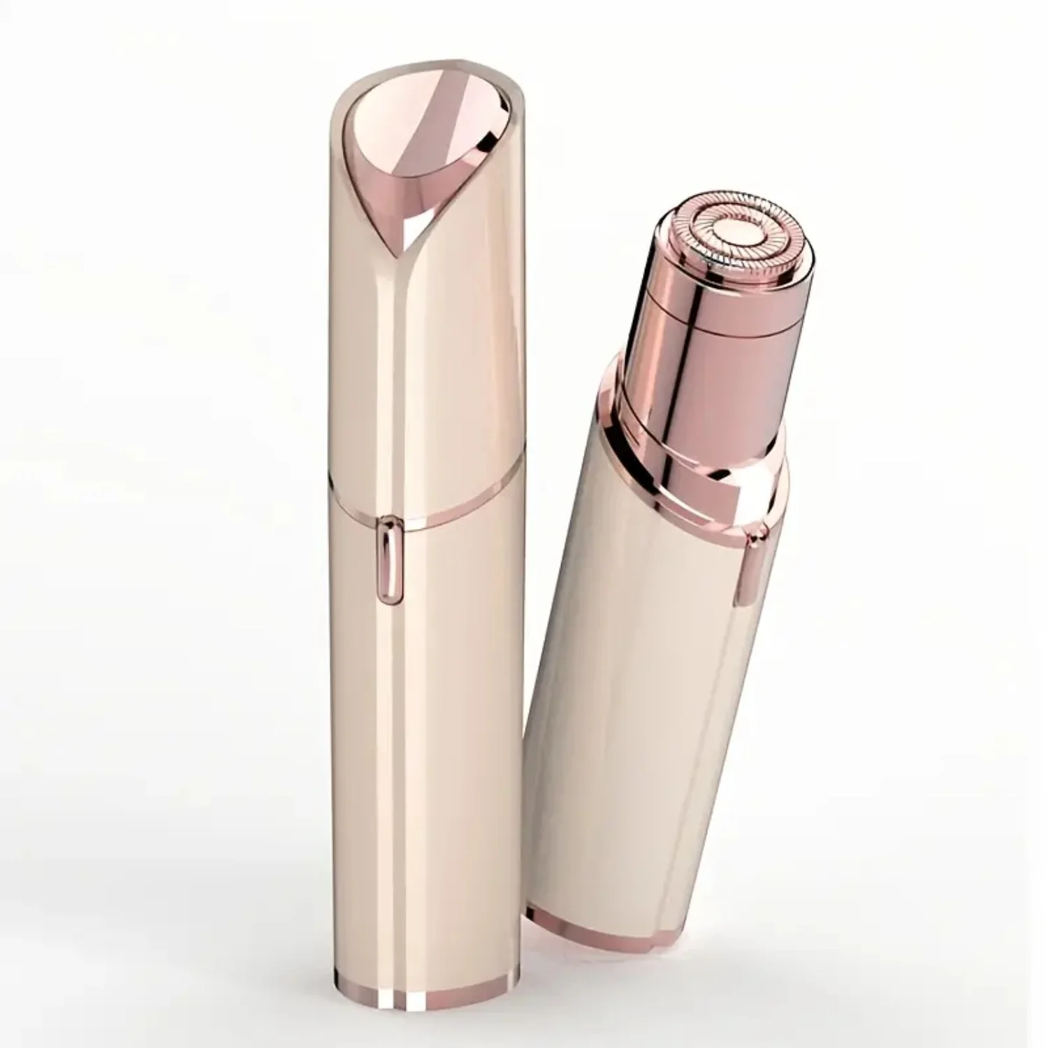 Facial Hair Epilator for Women, Painlessly Removes Peach Fuzz, Chin, Cheek Hair & Upper Lip, Battery Operated - Blush/Rose Gold