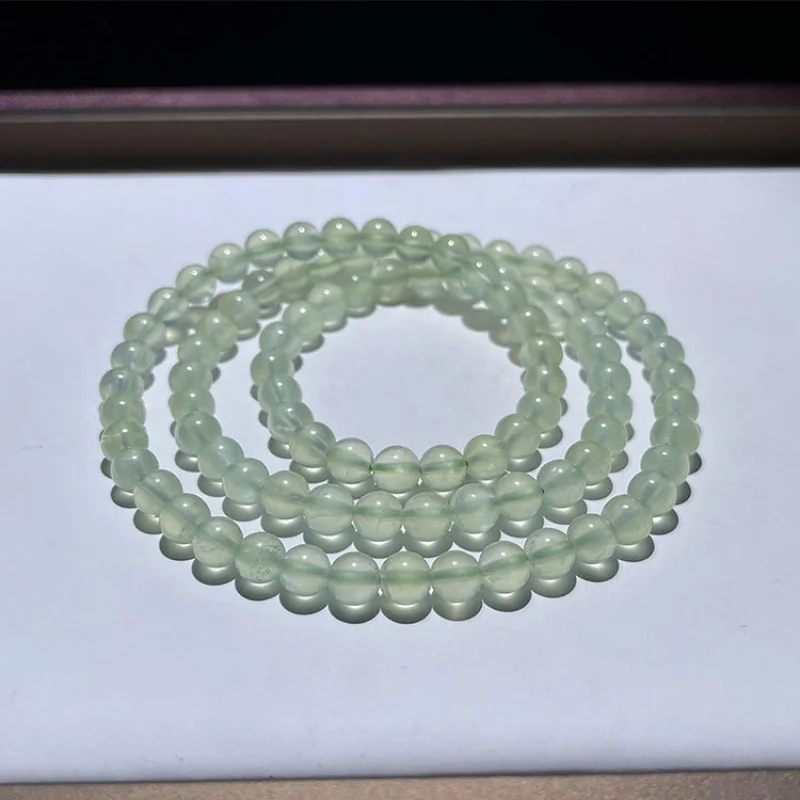 

Natural , Strong Fluorescence, Beautiful Prehnite Jewelry, Three-Layer Bracelet