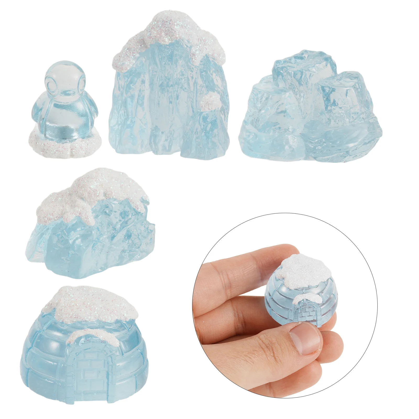 

15pcs Mini Resin Winter Figurines Set Realistic Penguin Iceberg Snow Mountain Igloo Decor For Aquarium Cake Crafts Desktop Party