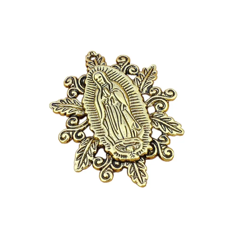 4Pcs Alloy Our Lady Of The Medal Religious Pendant For Jewelry Making Findings 37x54.8mm