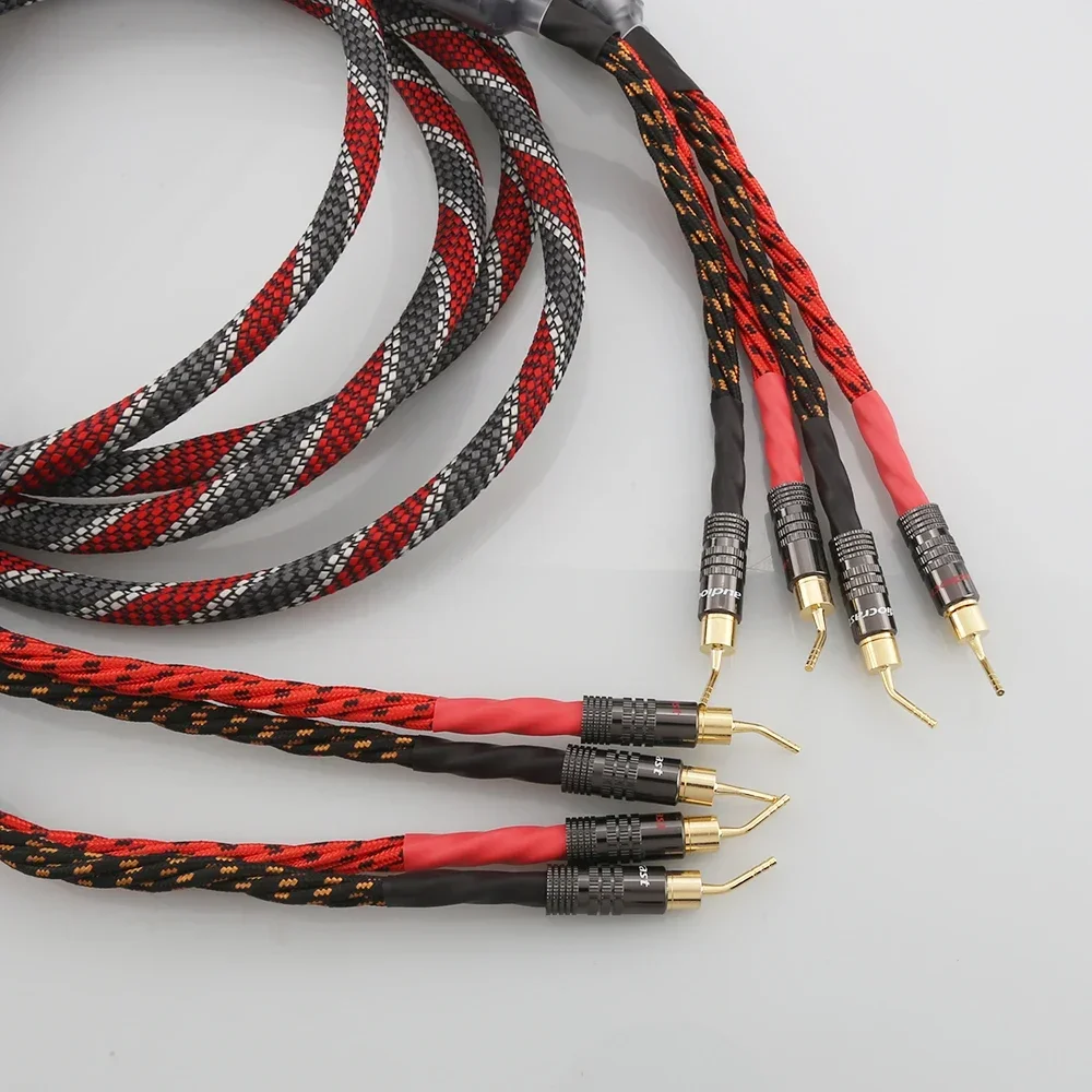 Audiocrast SC082 HIFI Audiophile Speaker Cable Pin to Pin Banana Plug Loudspeaker Wire Audio Line for High Fidelity Sound