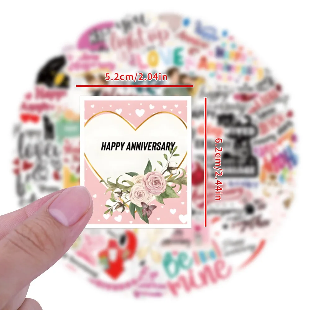 10/50Pcs Wedding Love Valentine's Day Graffiti Love Anniversary Waterproof Sticker 2024