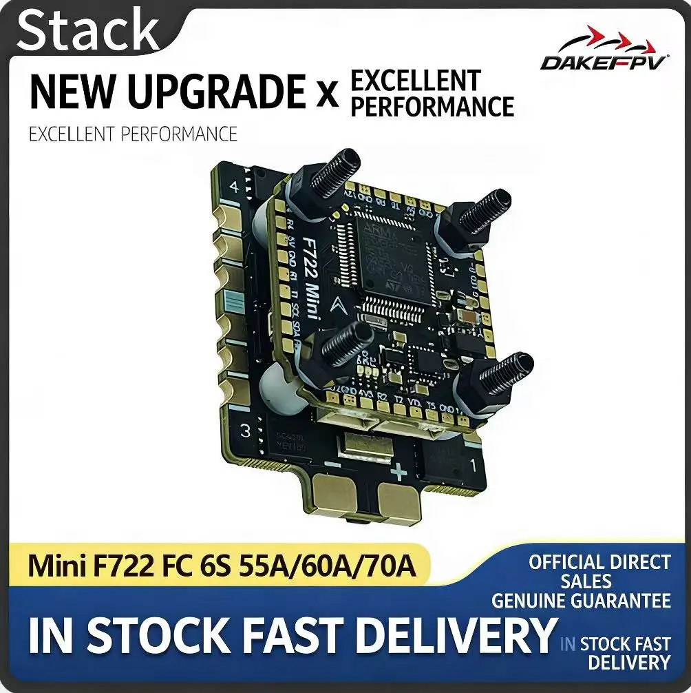 F722 mini Flight Stack F722 Mini FC 55A/60A/70A ESC 3-6S Lipo 20x20mm ICM42688 Gyro For Remote Control FPV Racing Drone