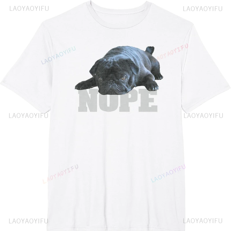 Pug Nope Lazy English Bulldog Dog Breed Lover Funny T-Shirt Graphic T Shirts Shirts for  Clothing T-shirts for  Tops unisex