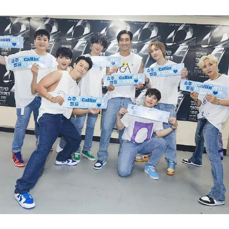 Superjunior Super Show 9 Road T-shirt Fashion Cartoon Letter Print T Shirt Men Women Summer Cartoon Short Sleeve Tee Tops