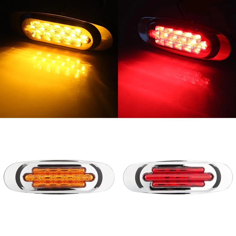 

Car Turn Signal Light Corner Side Marker Lights 16 LED Flash Light Waterproof Outline Lamp for Truck Trailer Van Bus 12V/24V