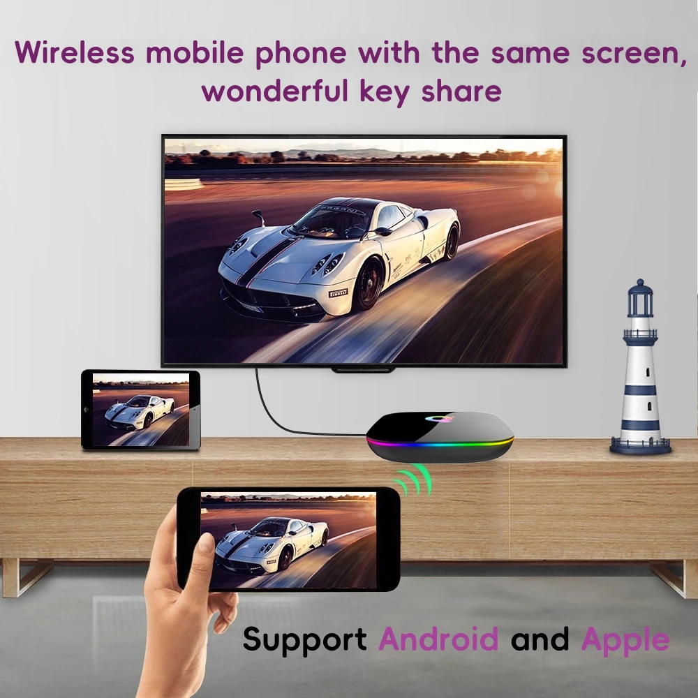 Q Plus Android 10 TV Box Quadcore H616 CPU 6K مخرج WiFi 2.4G HDMI 2.0