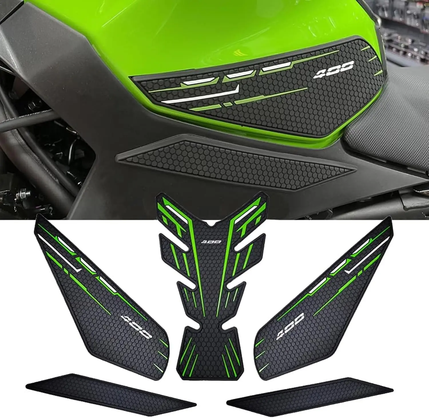 

Для мотоциклов Ninja 250, 400, Z400, Ninja400, Z400 2018-2022, 2023, 2024: аксессуары, накладки на бак, защита коленей, противоскользящие накладки.