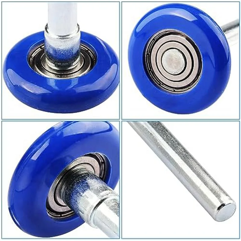 -A14E 12-pack 1,8 inch nylon verzegelde garagedeurrollen set kit stil/duurzaam en hoge belasting, krachtige lagerset blauw