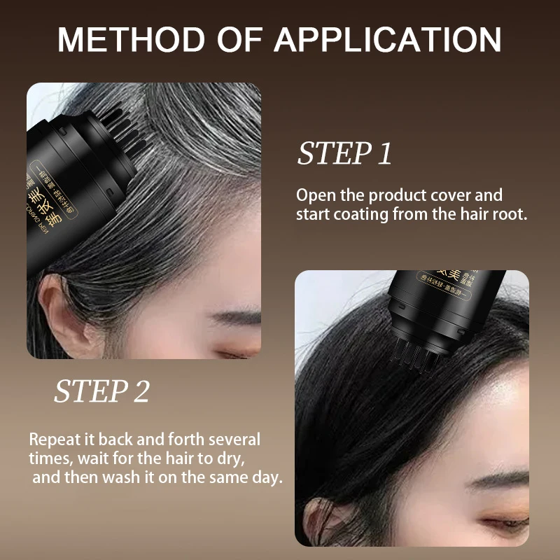 قلم تصفيف الشعر مع مشط الأسنان، لا يؤذي فروة الرأس، يغطي الشعر الرمادي ولا يتلاشى، تجفيف سريع في حالات الطوارئ وتجديد الألوان